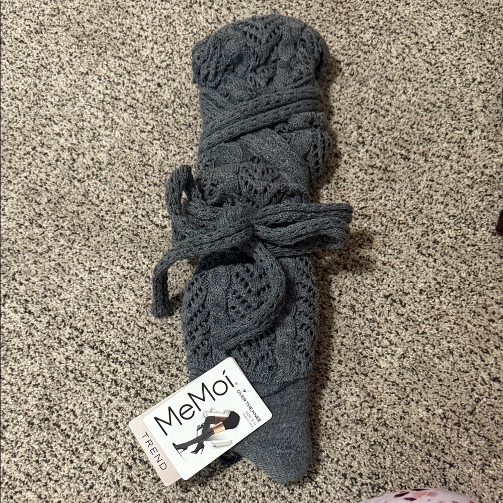MeMoi Trendy Gray Knit Tights